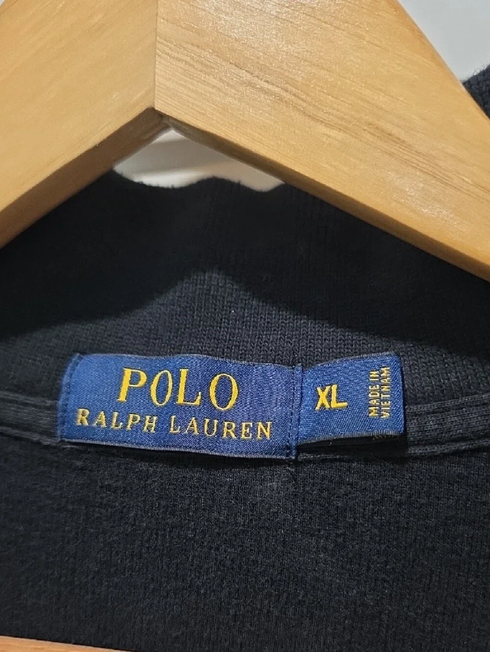 Polo by Ralph Lauren Black Half-Zip Sweater with Brown Pony